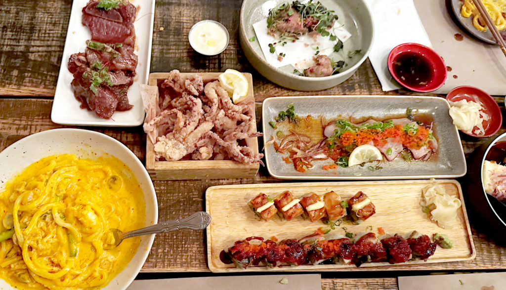 Izakaya Mew NYC yellowtail carpaccio Japanese izakaya food